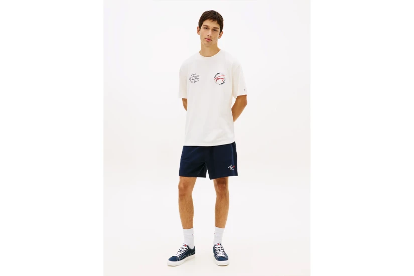 Tommy Jeans Circular Back Logo Relaxed Ανδρικό Κοντομάνικο T-Shirt