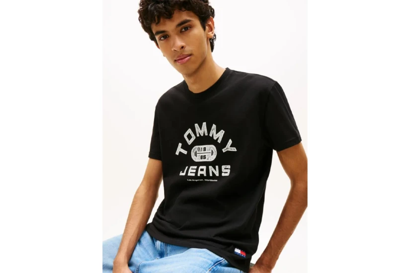 Tommy Jeans Graphic Jersey Ανδρικό Κοντομάνικο T-Shirt Μαύρο