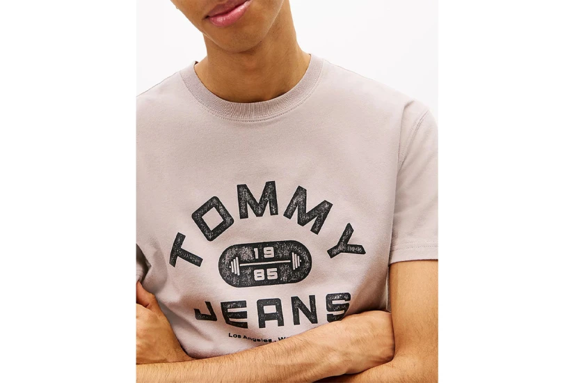 Tommy Jeans Graphic Jersey Ανδρικό Κοντομάνικο T-Shirt Γκρι