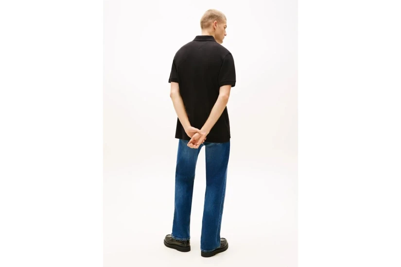 Tommy Jeans Regular Essential Ανδρικό Κοντομάνικο Polo Μαύρο