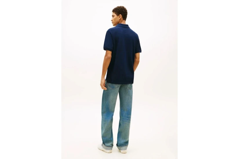Tommy Jeans Regular Essential Ανδρικό Κοντομάνικο Polo Μπλε Σκούρο