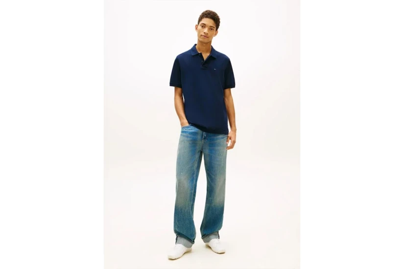 Tommy Jeans Regular Essential Ανδρικό Κοντομάνικο Polo Μπλε Σκούρο