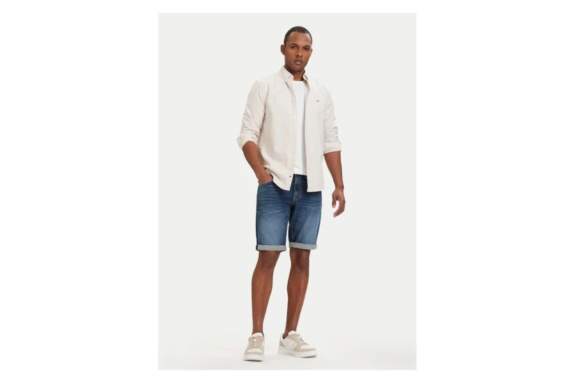 Tommy Jeans Ronnie Whiskered Slim Ανδρική Βερμούδα Τζιν Μπλε