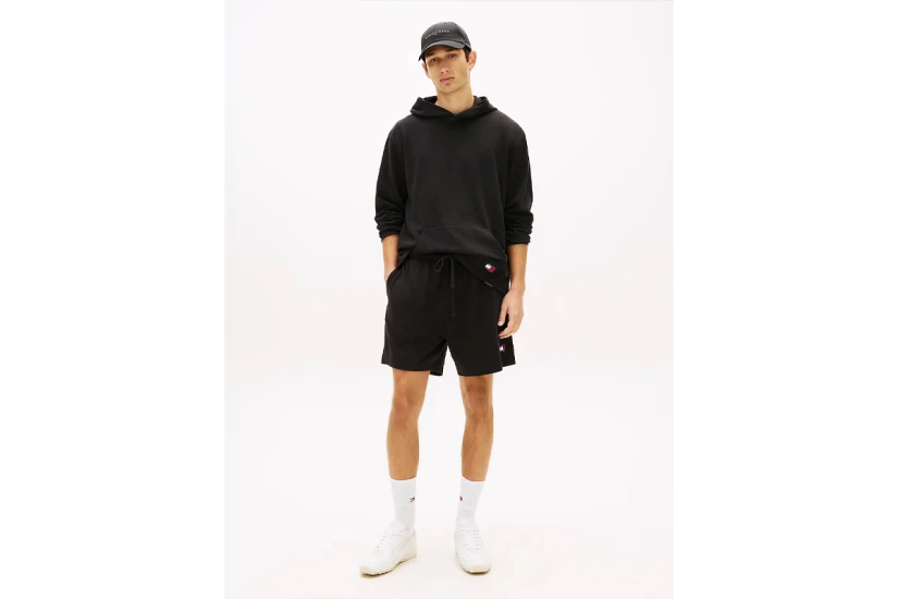 Tommy Jeans Logo Waffle Knit Sweat Ανδρικό Αθλητικό Σορτς Μαύρο
