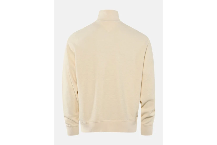 Tommy Jeans Waffle Knit Relaxed Ανδρική Μακρυμάνικη Πλεκτή Μπλούζα με Φερμουάρ Μπεζ