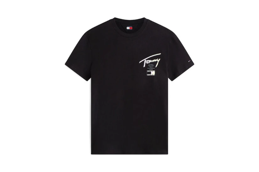 Tommy Jeans Ανδρικό Κοντομάνικο T-Shirt Μαύρο