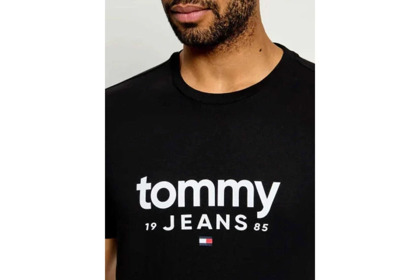 Tommy Jeans Slim Graphic Tee Ανδρικό Κοντομάνικο T-Shirt Μαύρο