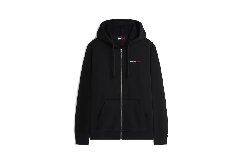 Tommy Jeans DNA Backprint Ανδρική Βαμβακερή Ζακέτα με Κουκούλα Μαύρη