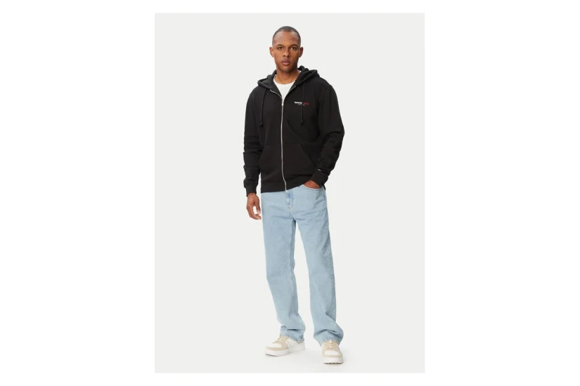 Tommy Jeans DNA Backprint Ανδρική Βαμβακερή Ζακέτα με Κουκούλα Μαύρη