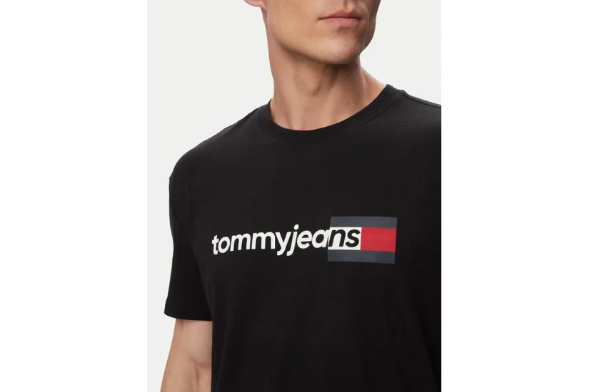 Tommy Jeans Ανδρικό Κοντομάνικο T-Shirt Μαύρο