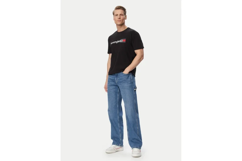 Tommy Jeans Ανδρικό Κοντομάνικο T-Shirt Μαύρο