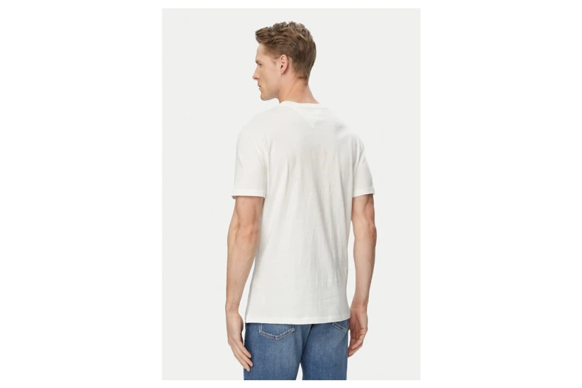 Tommy Jeans Ανδρικό Κοντομάνικο T-Shirt Εκρού