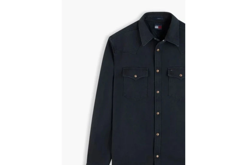 Tommy Jeans Washed Denim Western Τζιν Πουκάμισο Μακρυμάνικο Ανδρικό (DM0DM23518 BDS)