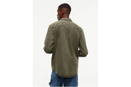 Tommy Jeans Washed Denim Western Τζιν Πουκάμισο Μακρυμάνικο Ανδρικό (DM0DM23518 M04)