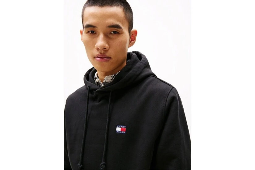 Tommy Jeans Badge Fleece Drawstring Hoodie Ανδρικό (DM0DM23606 BDS)