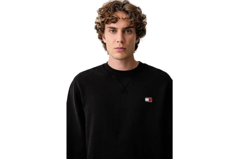 Tommy Jeans Badge Fleece Μπλούζα Με Λαιμόκοψη Ανδρική (DM0DM23607 BDS)