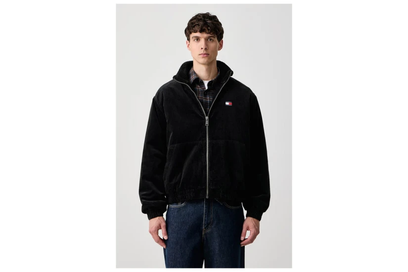 Tommy Jeans Washed Corduroy Ανδρικό Μπουφάν Bomber Μαύρο