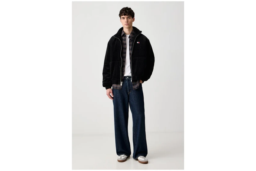 Tommy Jeans Washed Corduroy Ανδρικό Μπουφάν Bomber Μαύρο