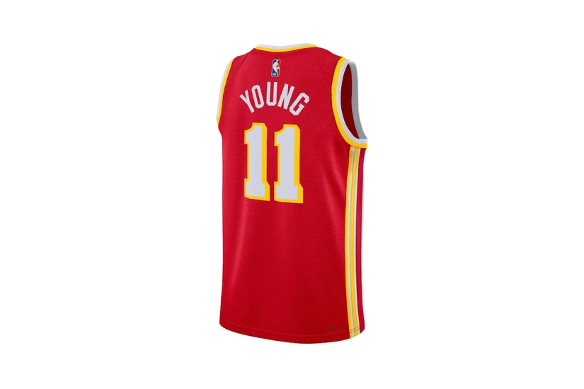 Nike Dri-FIT NBA Trae Young Atlanta Hawks Icon Edition Ανδρική Μπασκετική Φανέλα Κόκκινη, Κίτρινη
