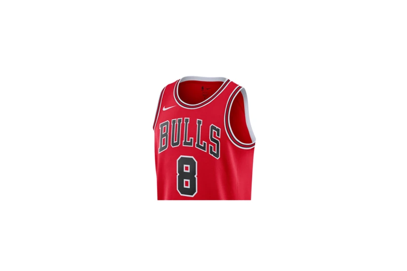Nike Dri-FIT NBA Zach Lavine Chicago Bulls Icon Edition Ανδρική Μπασκετική Φανέλα Κόκκινη, Μαύρη, Λευκή