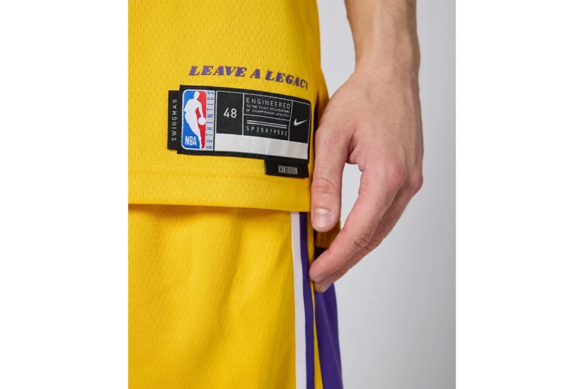 Nike Dri-FIT NBA Lebron James Los Angeles Lakers Icon Edition Ανδρική Μπασκετική Φανέλα Κίτρινη, Μωβ