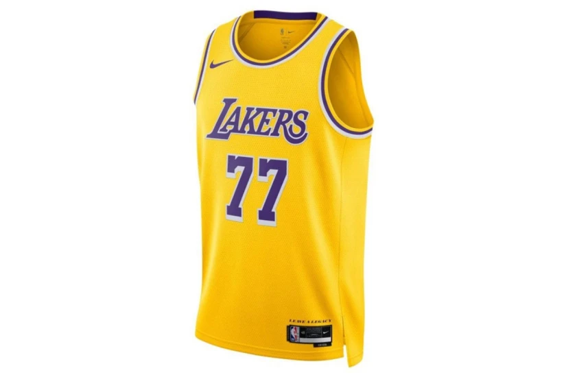 Nike Dri-FIT NBA Luka Doncic Los Angeles Lakers Icon Edition Ανδρική Μπασκετική Φανέλα Κίτρινη, Μωβ