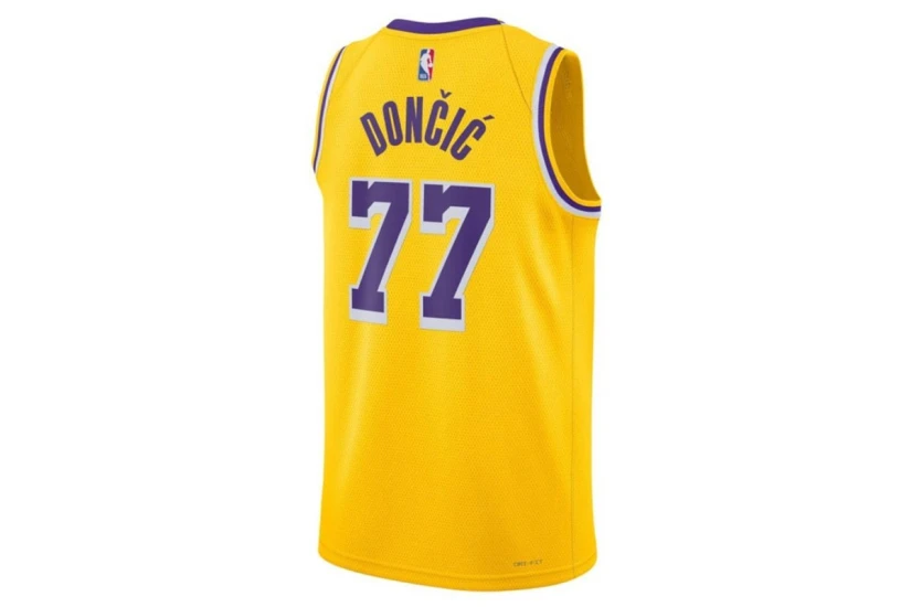 Nike Dri-FIT NBA Luka Doncic Los Angeles Lakers Icon Edition Ανδρική Μπασκετική Φανέλα Κίτρινη, Μωβ