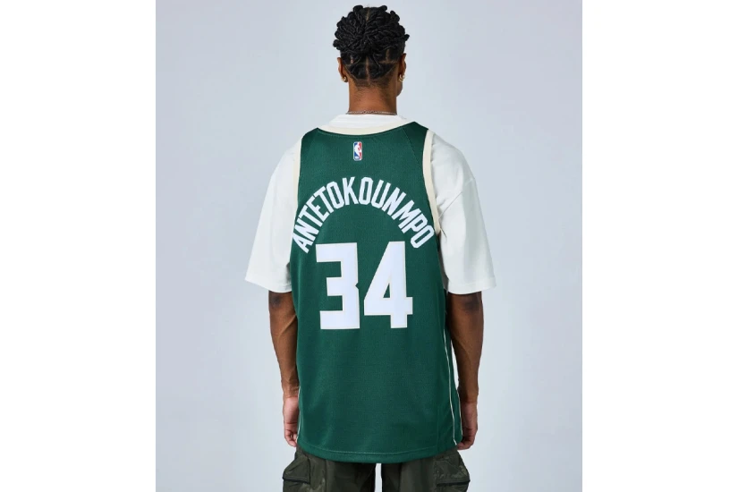 Nike Dri-FIT NBA Giannis Antetokounmpo Milwaukee Bucks Icon Edition Ανδρική Μπασκετική Φανέλα Πράσινη