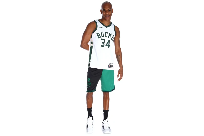 Nike Dri-FIT NBA Giannis Antetokounmpo Milwaukee Bucks Association Edition Ανδρική Μπασκετική Φανέλα Λευκή, Πράσινη