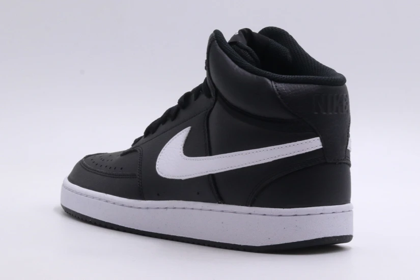 Nike Court Vision Mid Ανδρικά Sneakers Μαύρα, Λευκά