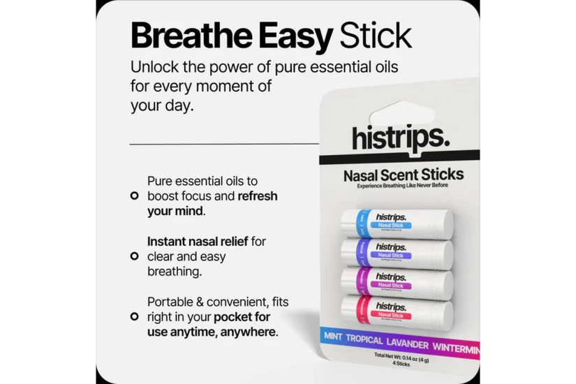 Histrips Nasal Scent Stics Ρινικό Αποσυμφορητικό 4 Τεμάχια (DPCD5-XK064001)