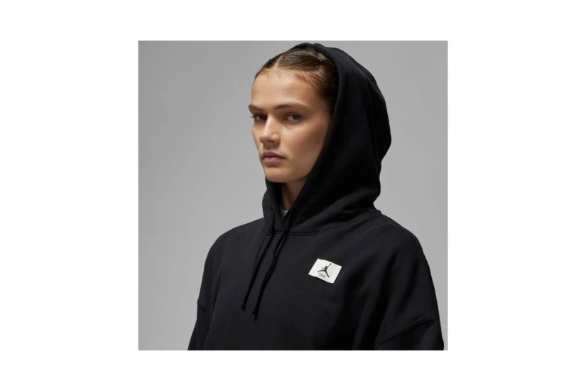 Jordan Flight Fleece Γυναικείο Φούτερ Με Κουκούλα Μαύρο