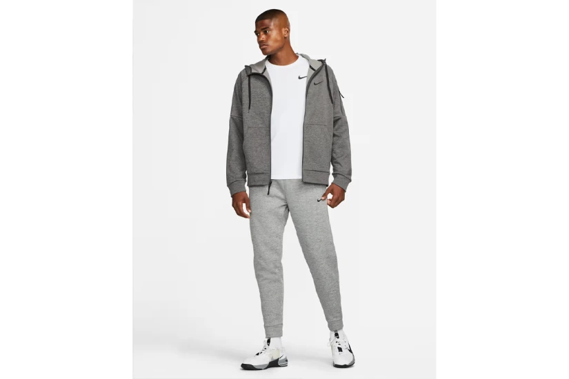 Nike Therma-Fit Fitness Ανδρική Ζακέτα με Κουκούλα Γκρι Σκούρο