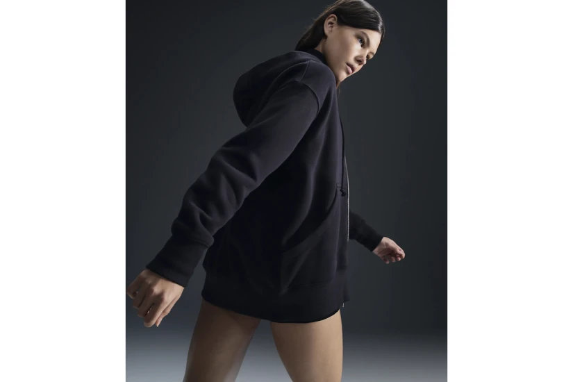 Nike Sportswear Phoenix Fleece Γυναικεία Ζακέτα με Κουκούλα Μαύρη
