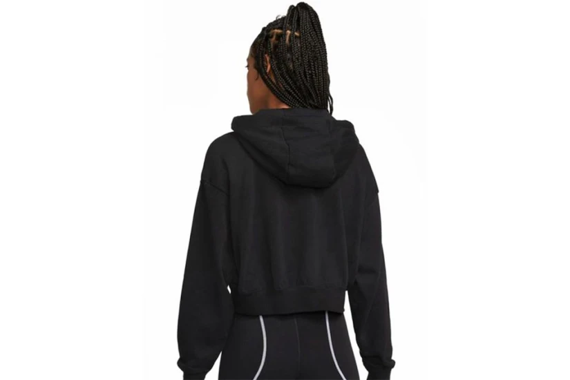 Nike Club Fleece Crop Top Γυναικείο Φούτερ Με Κουκούλα Μαύρο
