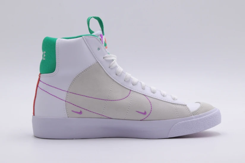 Nike Blazer Mid 77 Παιδικά Sneakers Λευκά, Μπεζ, Πράσινα, Μωβ