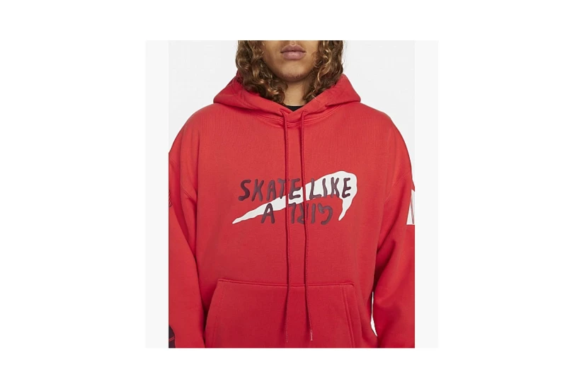 Nike Unisex Φούτερ με Κουκούλα Κόκκινο
