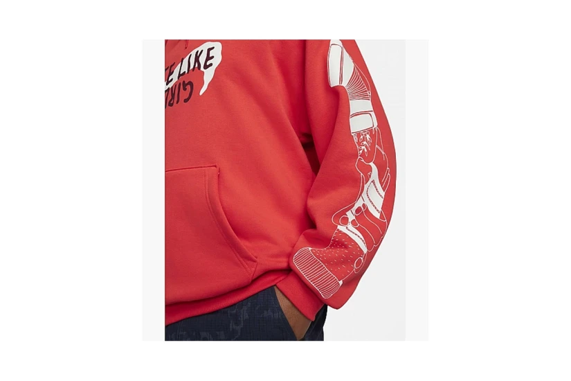 Nike Unisex Φούτερ με Κουκούλα Κόκκινο