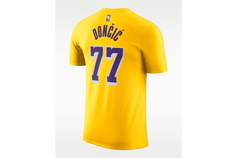 Nike NΒΑ Luka Doncic Los Angeles Lakers Ανδρικό Κοντομάνικο T-Shirt Κίτρινο, Μωβ