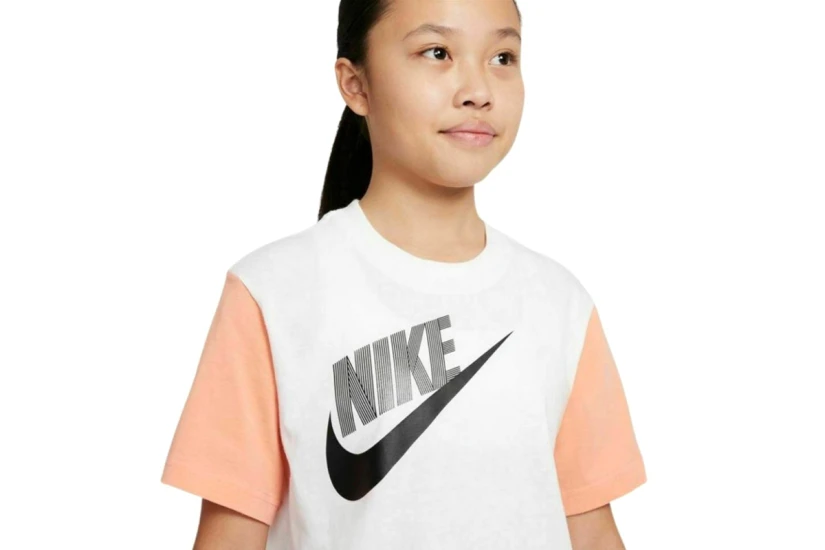 Nike Sportswear Essential Παιδικό Κοντομάνικο T-Shirt Λευκό, Σομόν, Μαύρο