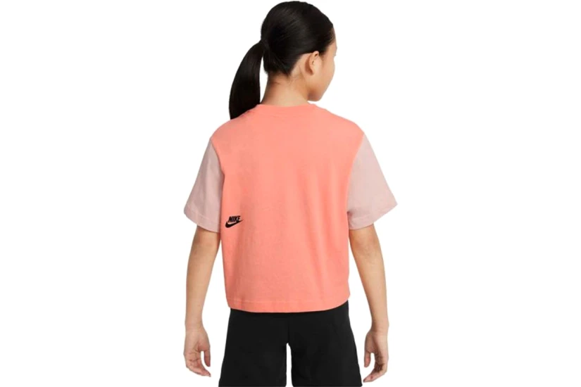 Nike Sportswear Essential Παιδικό Κοντομάνικο T-Shirt Σομόν, Ροζ, Μαύρο
