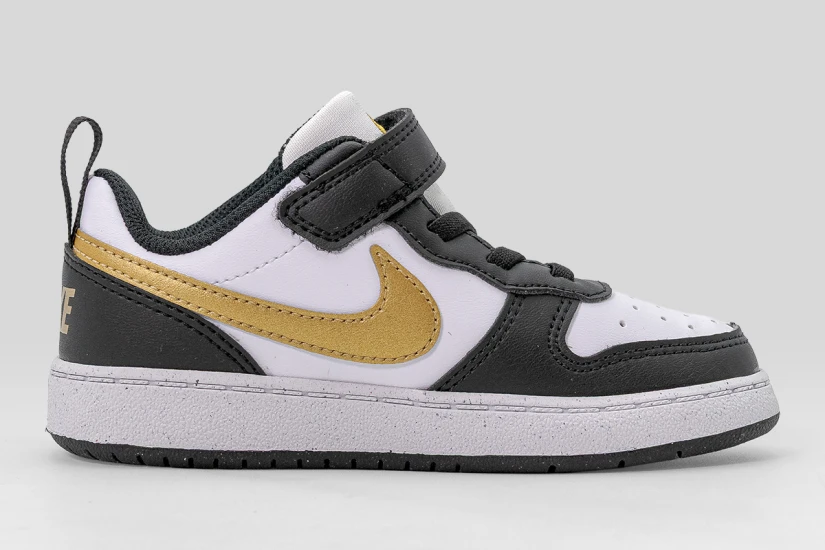 Nike Court Borough Low Recraft Βρεφικά Sneakers Μαύρα, Χρυσά, Λευκά