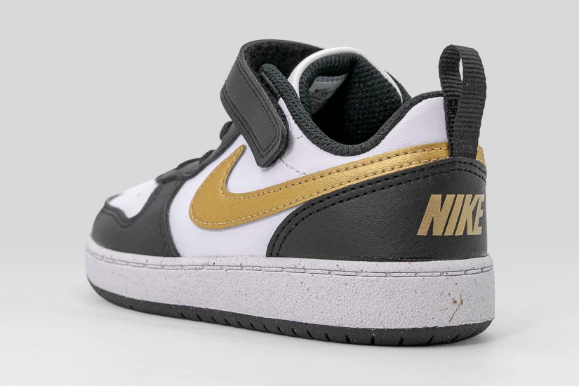 Nike Court Borough Low Recraft Βρεφικά Sneakers Μαύρα, Χρυσά, Λευκά