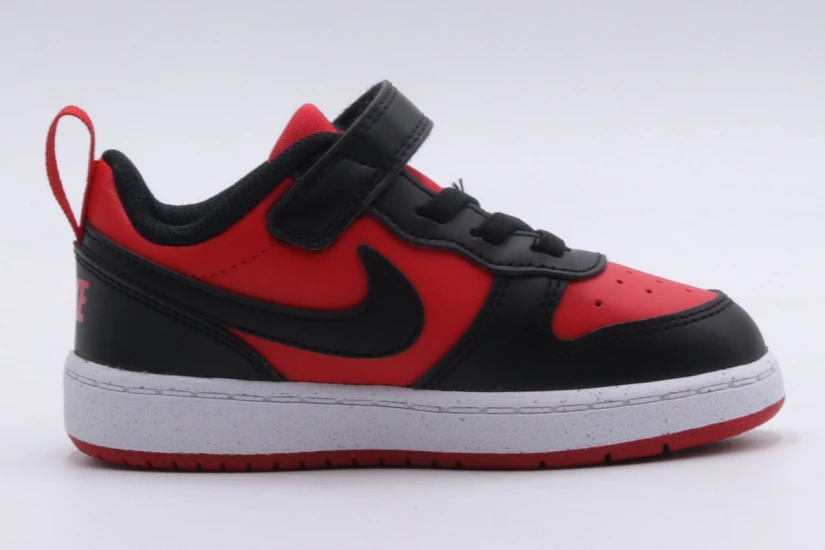 Nike Court Borough Low Recraft Βρεφικά Sneakers Κόκκινα, Μαύρα