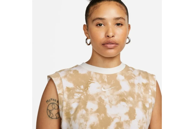 Nike Sportswear Γυναικείο Αμάνικο Crop Top Λευκό, Μπεζ