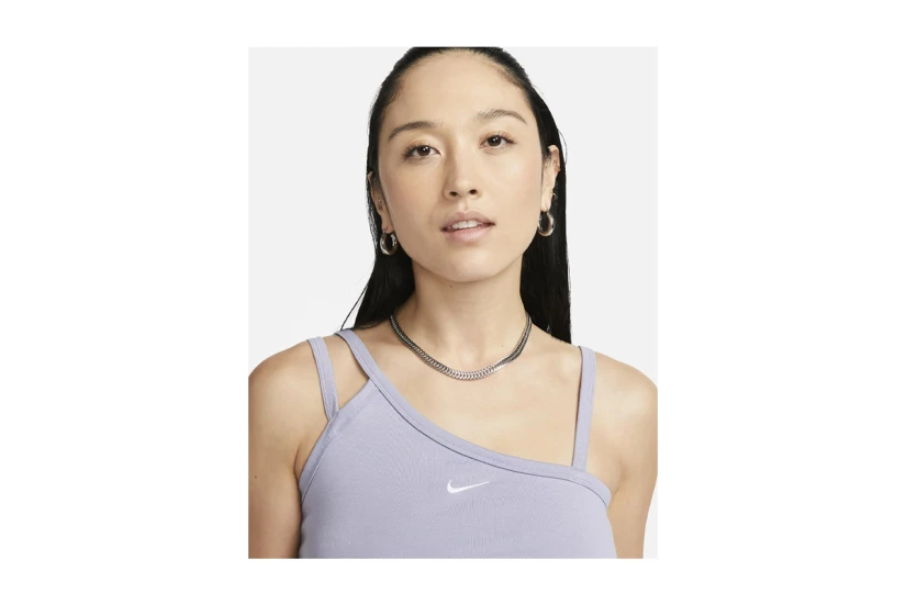 Nike Sportswear Everyday Modern Γυναικείο Αμάνικο Crop Top Λιλά