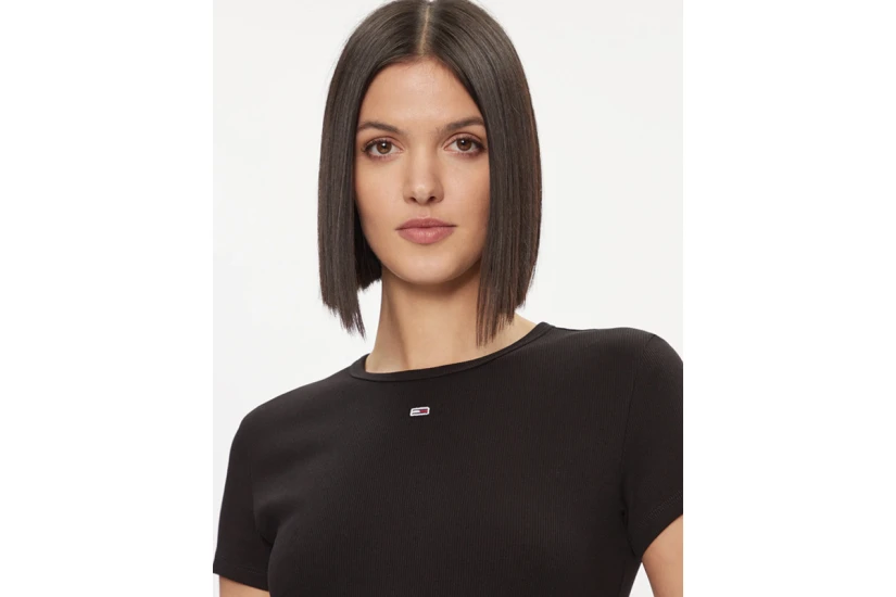 Tommy Jeans Slim Essential Rib Γυναικείο Κοντομάνικο T-Shirt