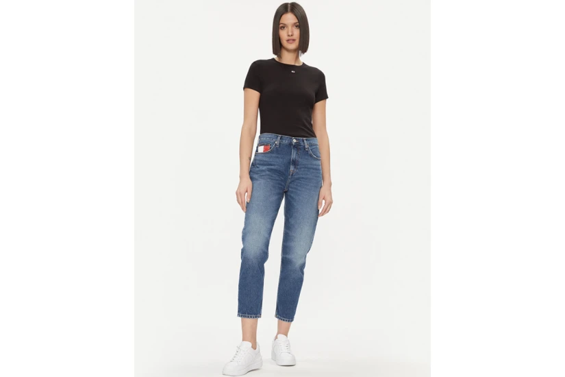 Tommy Jeans Slim Essential Rib Γυναικείο Κοντομάνικο T-Shirt