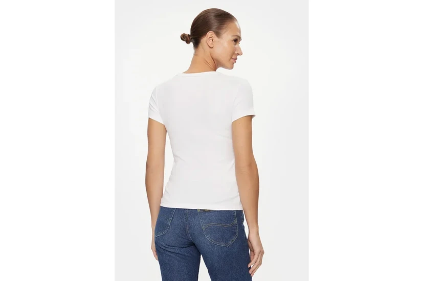 Tommy Jeans Essential Rib Γυναικείο Κοντομάνικο T-Shirt Λευκό