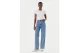 Tommy Jeans Badge Ribbed Slim Fit Γυναικείο Κοντομάνικο T-Shirt Λευκό